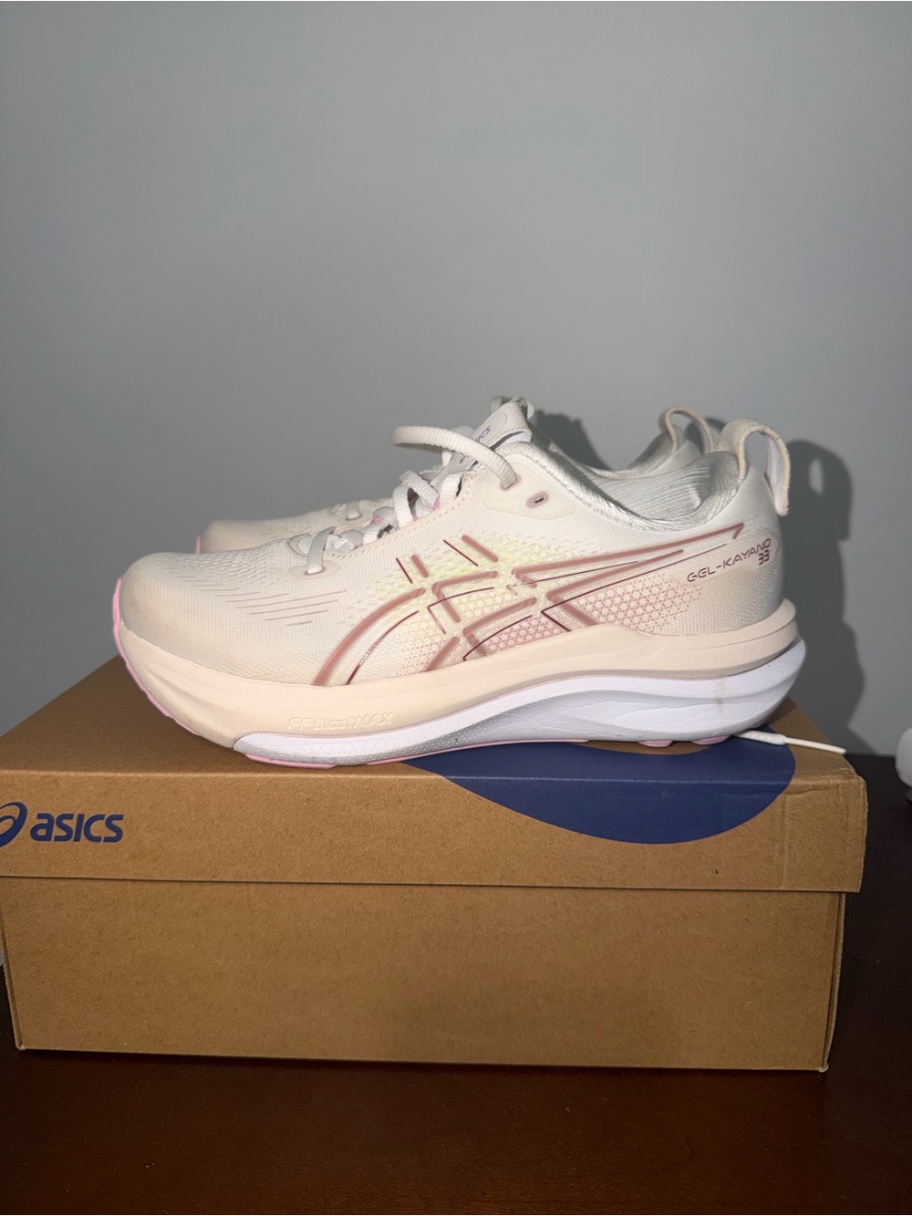 ASICS Women's GEL-Kayano Running Shoes in Light Pink and White